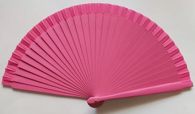 Ventaglio Spagnolo in Legno Tinta Unita Fondo Fuxia Glitterato