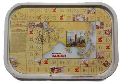 Vassoio Latta Tin Tray Rabarbaro Zucca Gioco Oca Marco Polo