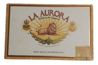 Tobacciana Scatola VUOTA Legno Cedro Sigari Aurora Cigars No. 4