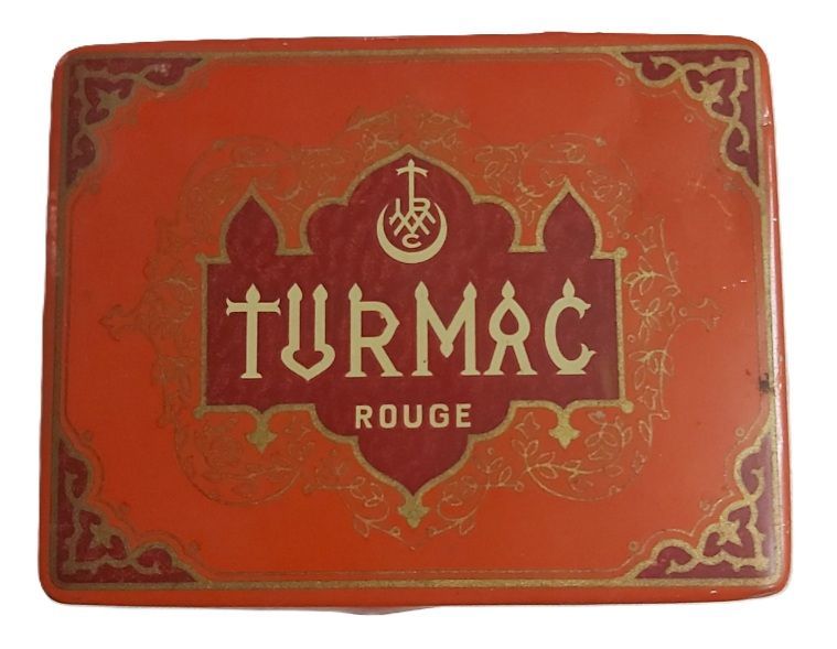 Tobacciana Scatola VUOTA Metallo Tin Box 50 Sigarette Turmac Rouge