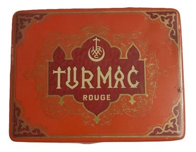 Tobacciana Scatola VUOTA Metallo Tin Box 50 Sigarette Turmac Rouge