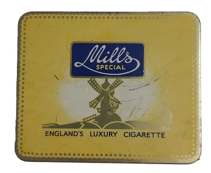 Tobacciana Scatola VUOTA Metallo Tin Box Mills 20 Special Cigarette Sigarette