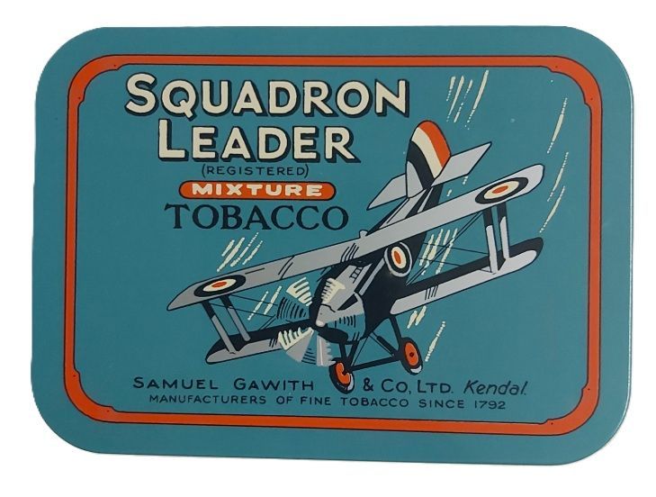 Tobacciana Scatola VUOTA Metallo Tin Box Squadron Leader Mixture Tobacco