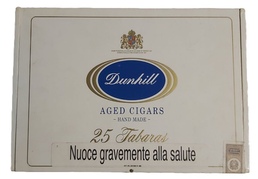 Tobacciana Scatola VUOTA Box Cigars Hand Made Sigari Dunhill 25 Tabaras