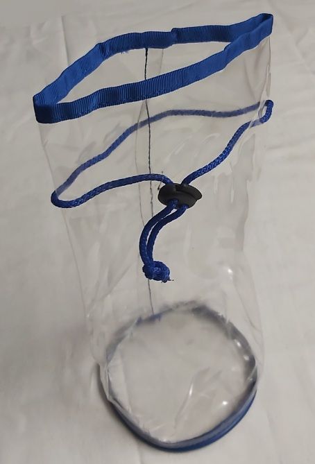 Sacchetto Porta Fiches Pochette Cristal Trasparente Sbiego Cordoncino Blu