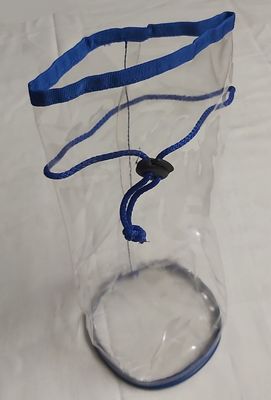 Sacchetto Porta Fiches Pochette Cristal Trasparente Sbiego Cordoncino Blu