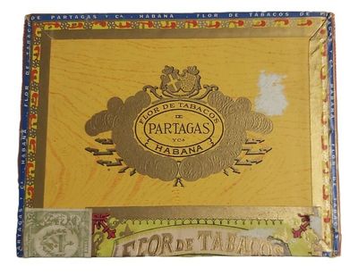 Tobacciana Scatola VUOTA Legno Wooden Box Partagas Chicos Cellophane Cigars