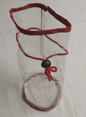 Sacchetto Porta Fiches Pochette Cristal Trasparente Sbiego Cordoncino rosso
