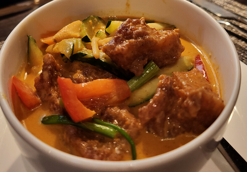Croustillant de poisson au curry (vert ou rouge)