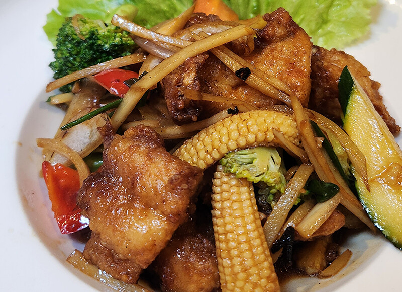 Croustillant de poisson au gingembre