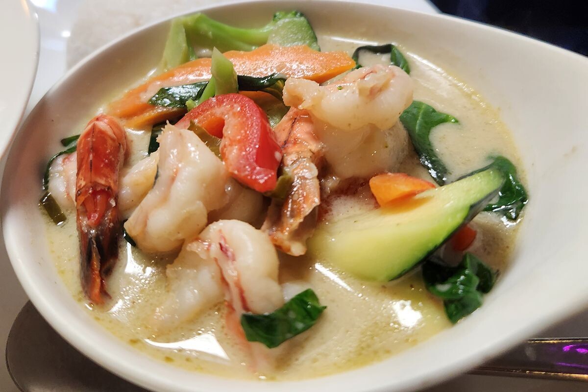 Crevettes au curry (vert ou rouge)