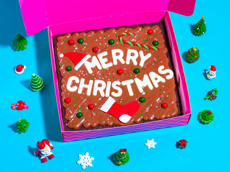 Christmas Brownie Slab