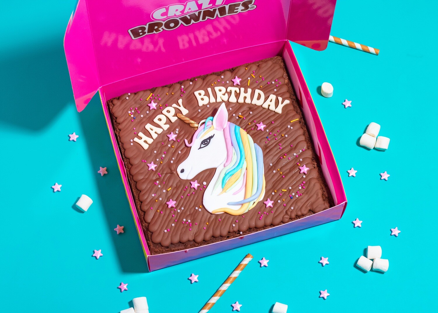 Unicorn Brownie Slab