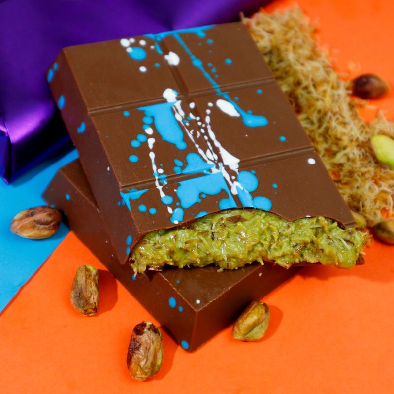 Viral Dubai Chocolate Pistachio Kunafa Bar(Milk)