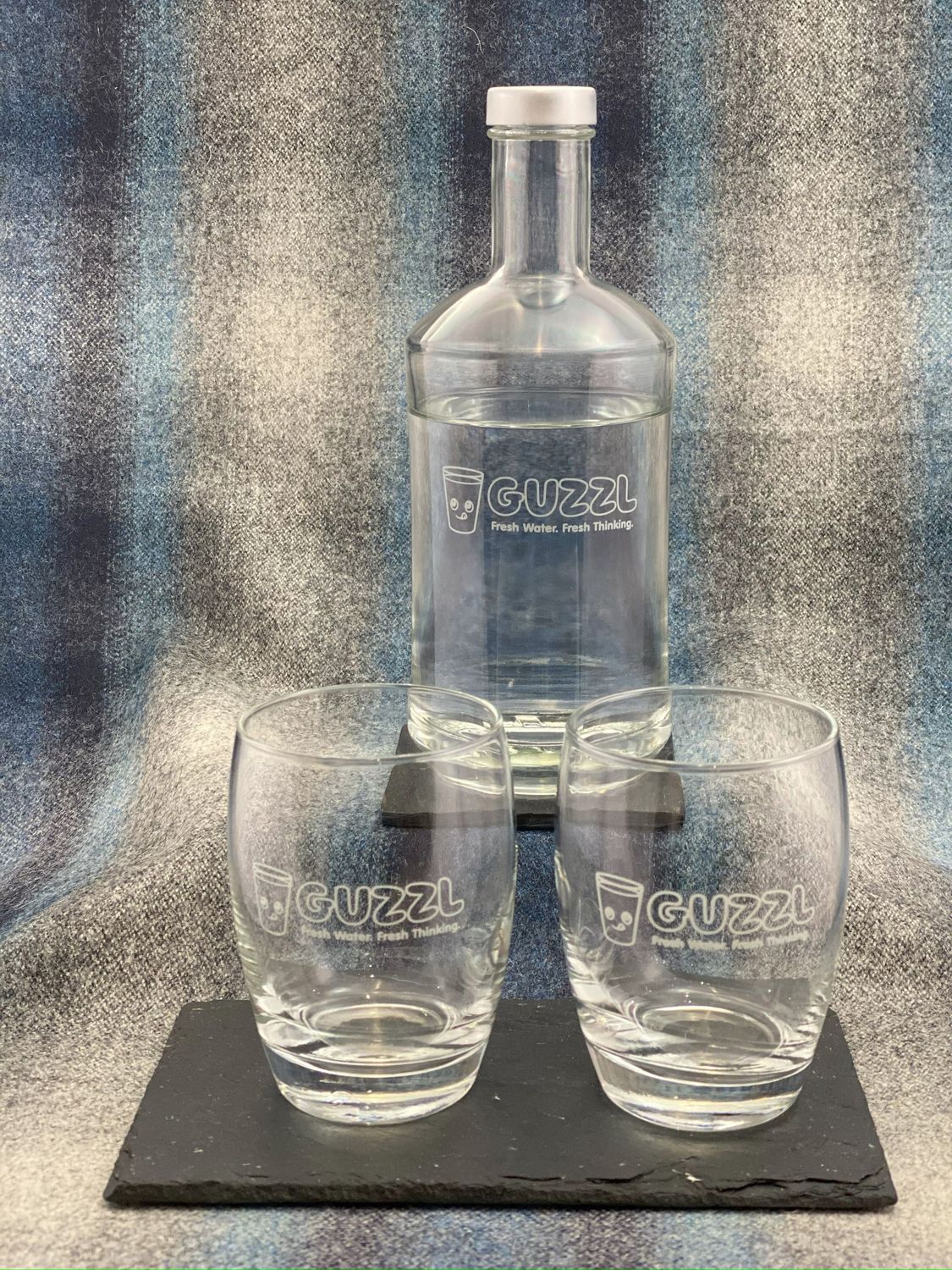 Guzzl Water Glassware Set (2 Glasses + Decanter)