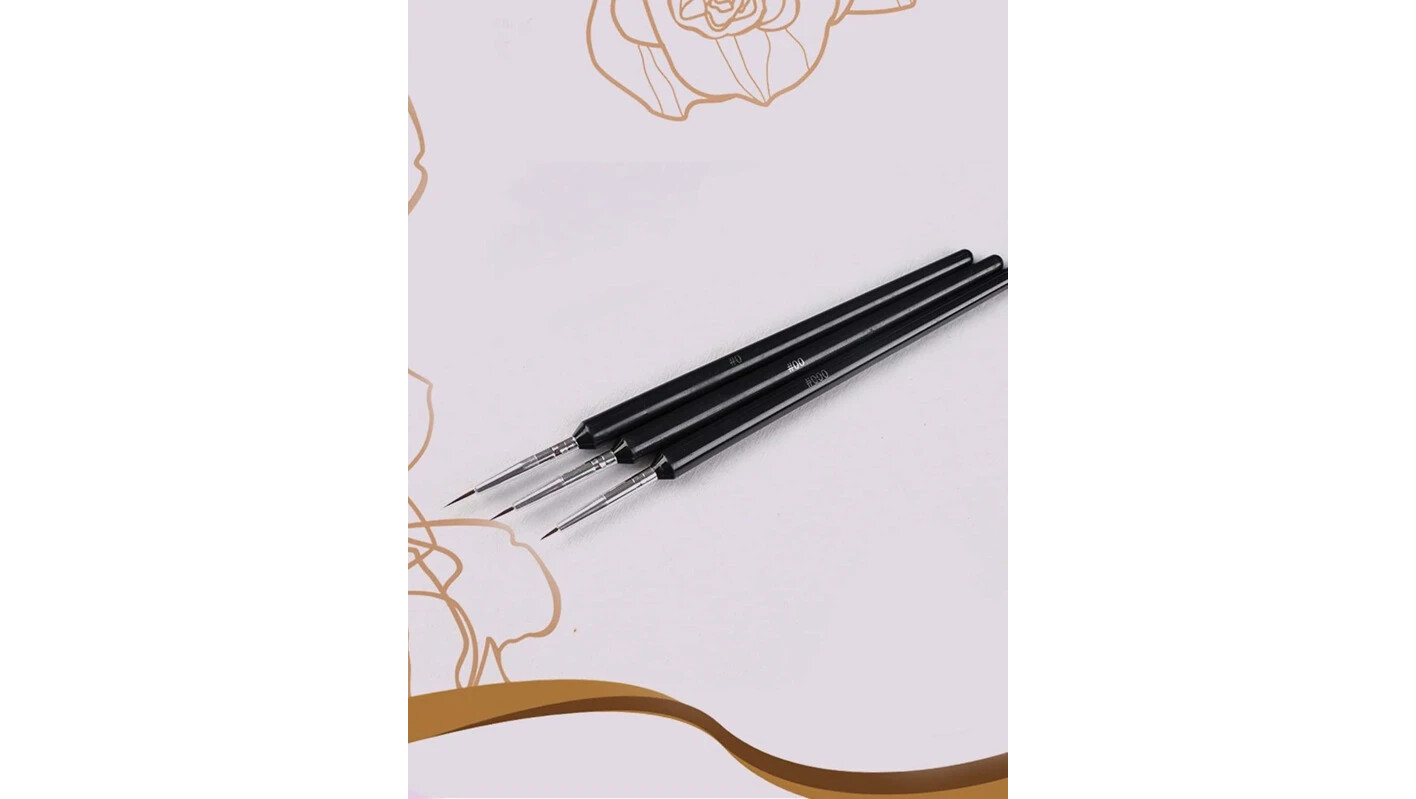 Hook line paint brushes (Set of 3)