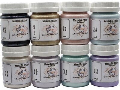 Metallic Paints - Soft Pastel/Pearl - 8 x 50ml (Full set)