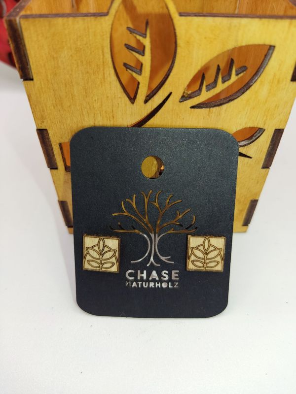 Ohrstecker Ohrstecker "Grow with me" aus Balsa-Holz und Edelstahl