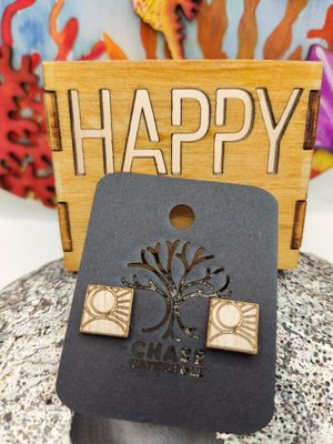 Ohrstecker Ohrstecker "Sun and Moon" aus Balsa-Holz und Edelstahl