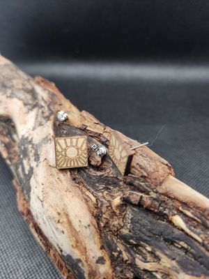 Ohrstecker Ohrstecker "Eyes" aus Balsa-Holz und Edelstahl