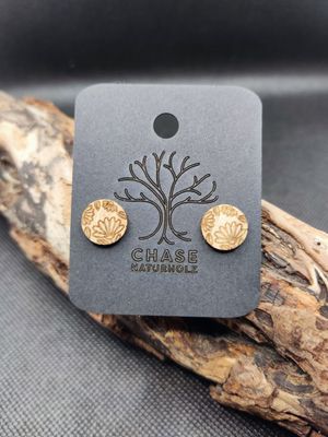 Ohrstecker Sonnenhut aus Balsa-Holz mit Edelstahl-Stecker Ohrstecker Sonnenhut aus Balsa-Holz mit Edelstahl-Stecker