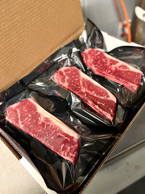 AAA Aged/Hand Cut Striploin Steaks