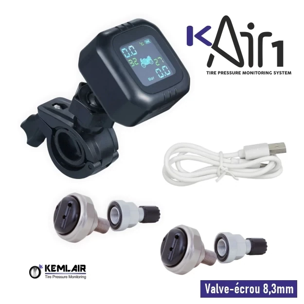 KIT TPMS K-AIR1 valves droites 8.3mm