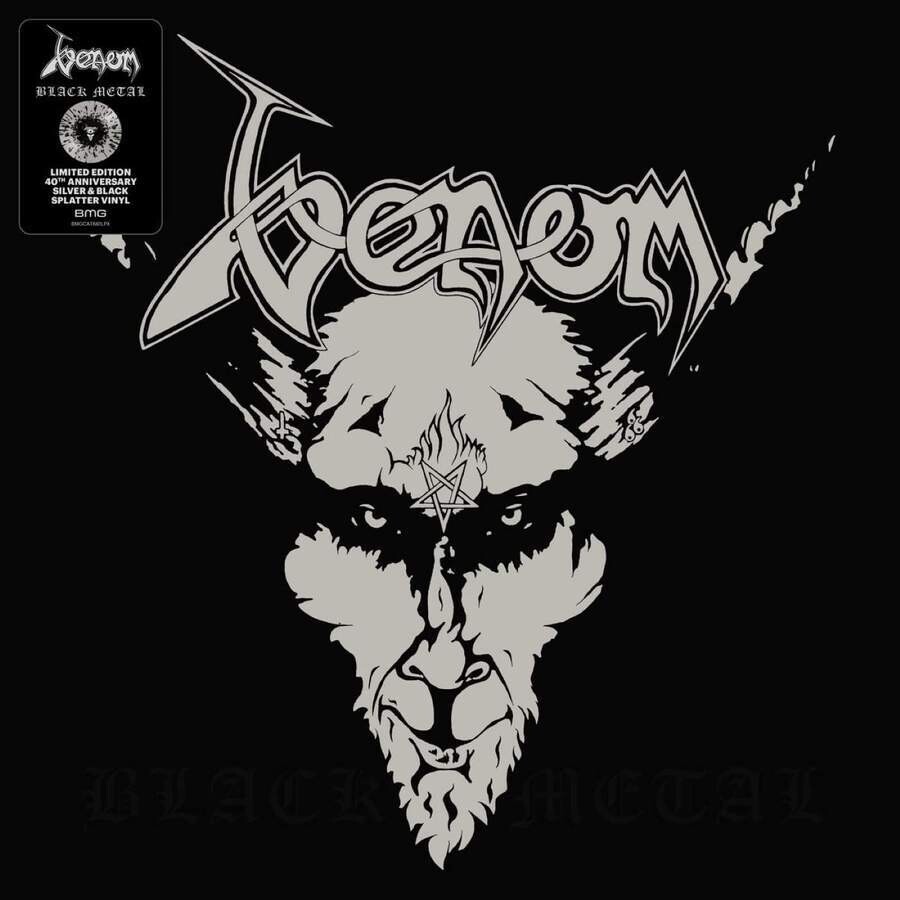 Venom / Black Metal Silver & Black Splatter