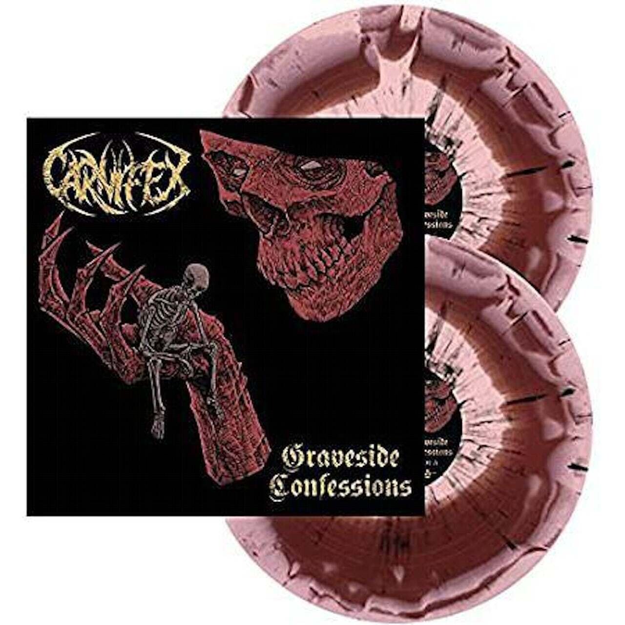 Carnifex / Graveside Confessions Red and Pink Swirl