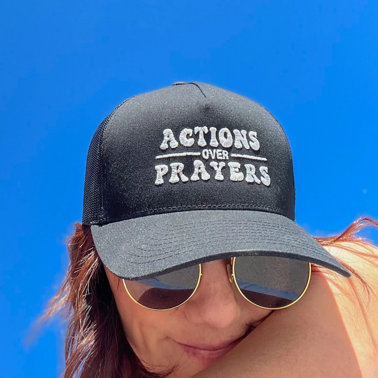 Action Over Prayers Hat