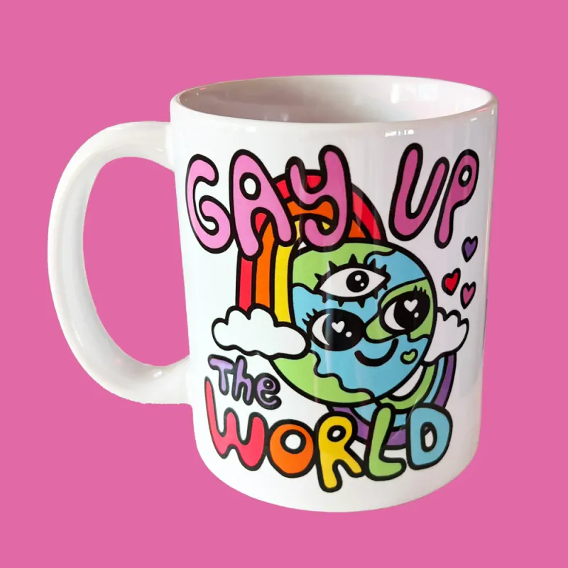 Wokeface Mug Gay Up The World
