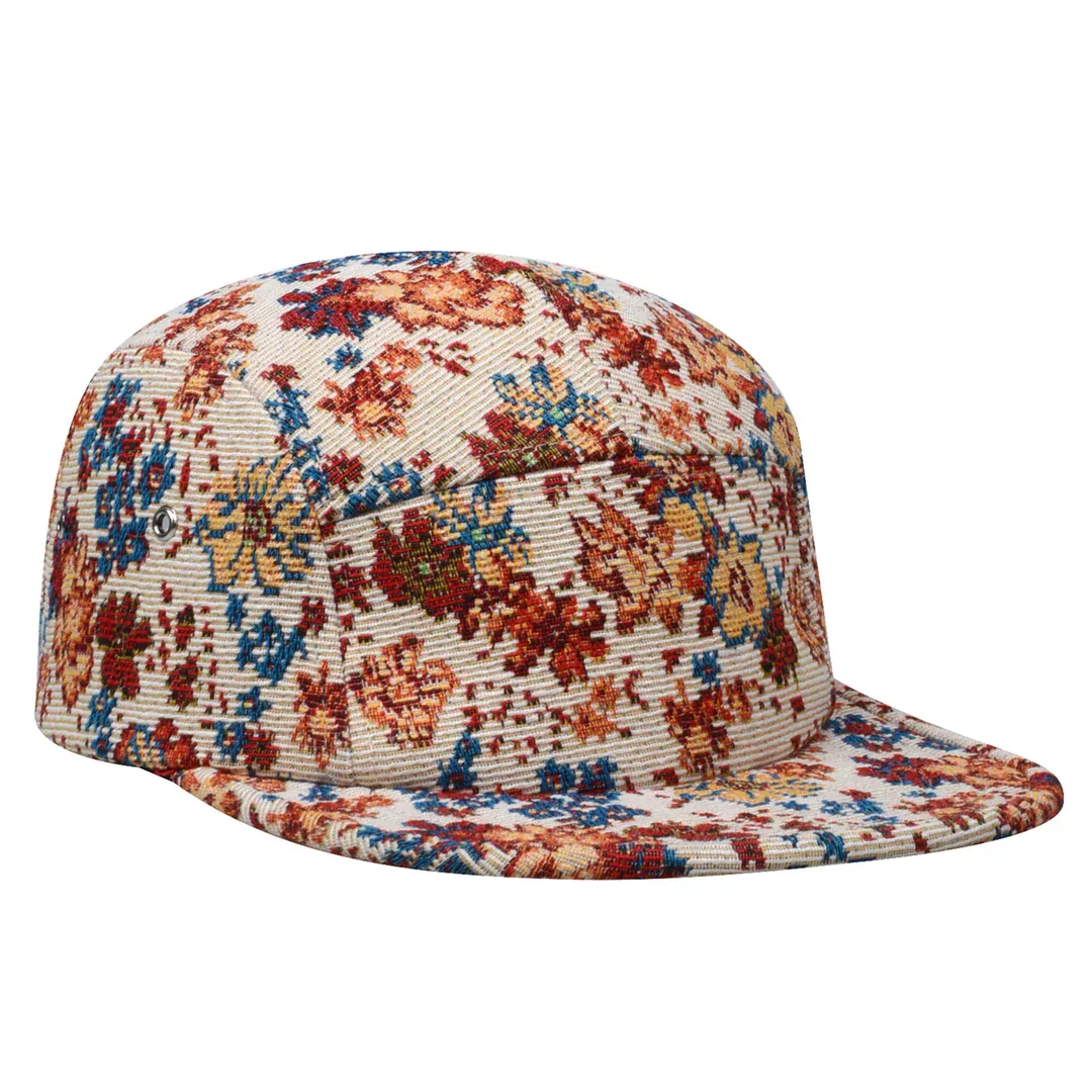 Jacquard Floral Pattern Camp Hat