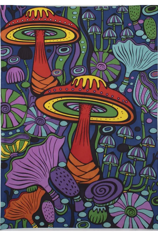 3 D Mushroom Garden Tapestry