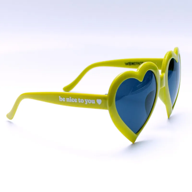 Wokeface Slime Green Heart Sunglasses