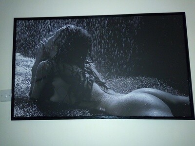 Nude girl in the rain canvas art print 40x60cm