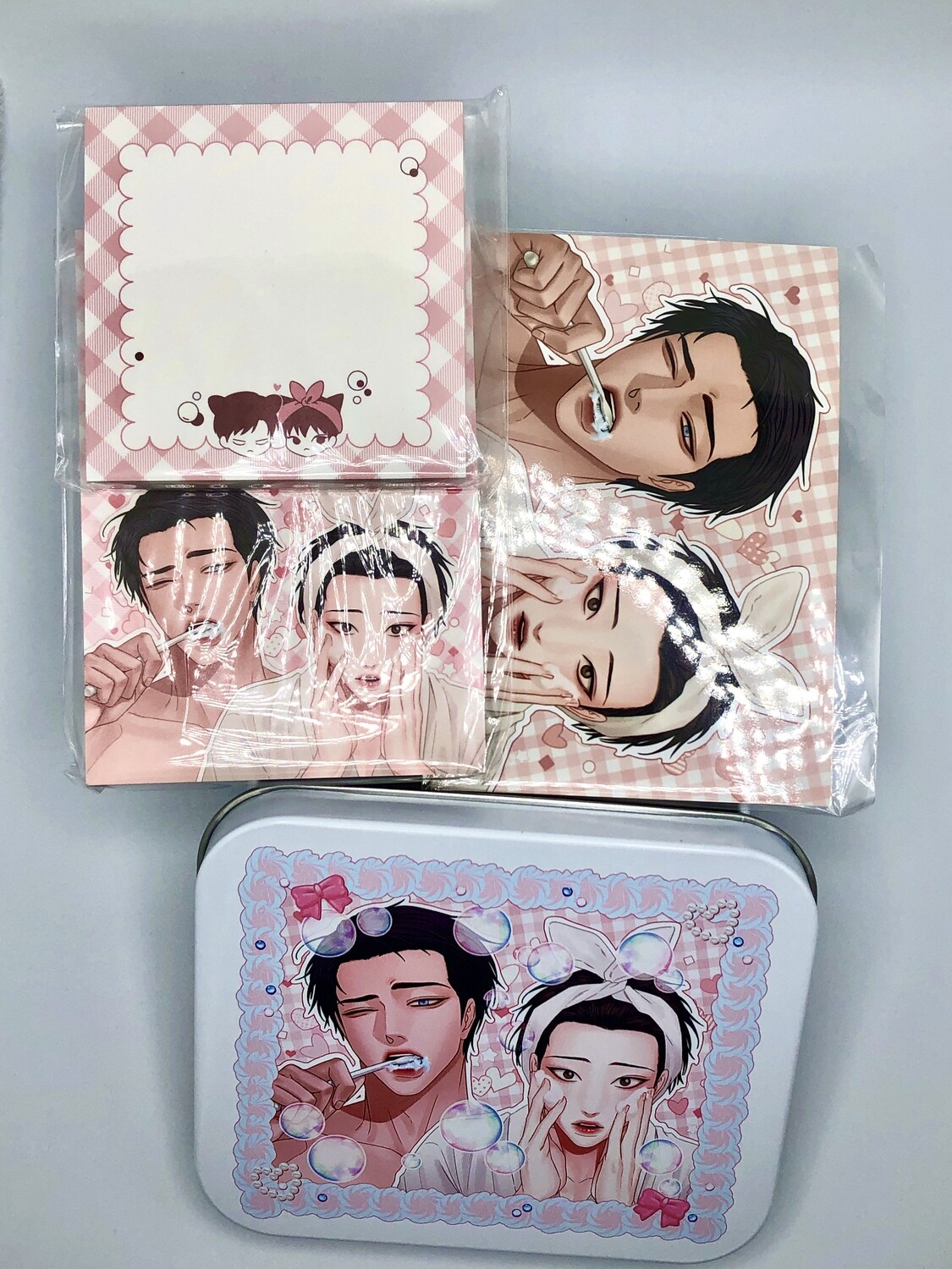 BL | Yaoi : &quot;Even If You Don&#39;t Love Me&quot; Tin Case Notepad set + clear card