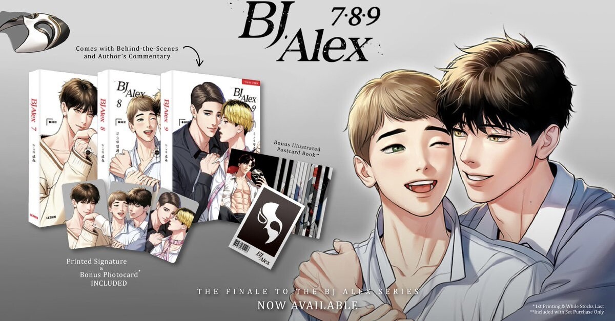 BL | Yaoi : BJ Alex Volumes 7-9 [First Edition, Korean] + Limited Photocard Book