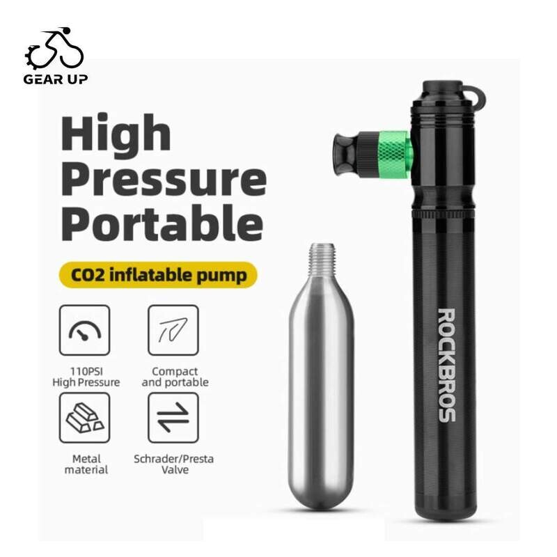 ROCKBROS Mini Bike Pump 110PSI CO2 Inflator