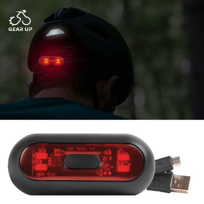 LED Helmet light, Motorcycle Helmet Rechargeable Brake Light