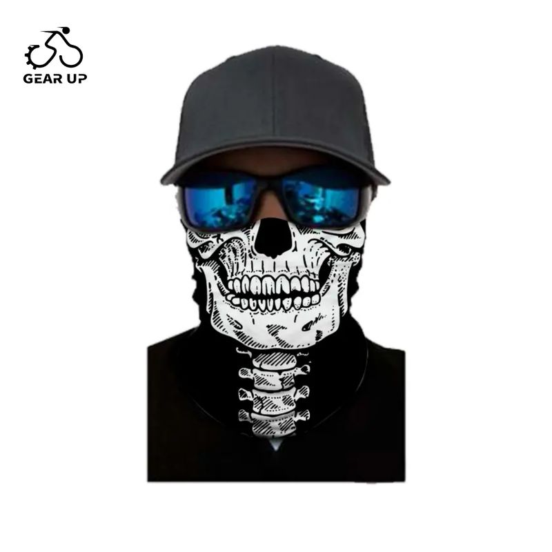 Sports Neck Gaiter - White Skull