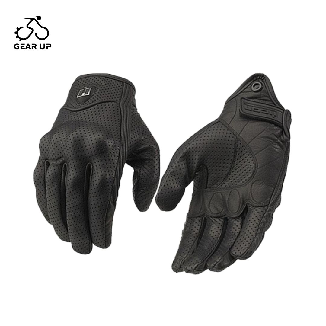 Motorbike Leather Full Finger Gloves