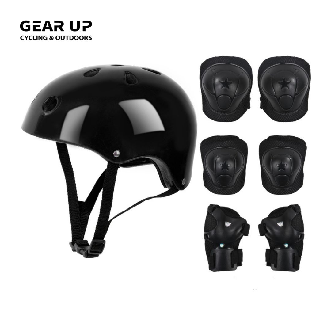 Kids Helmet &amp; Protective Pads (2-8yr) - Black