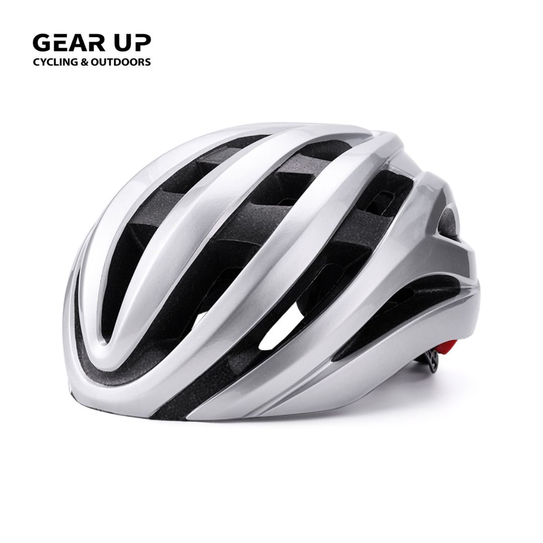 Silver Carbon Fiber Sports Helmet