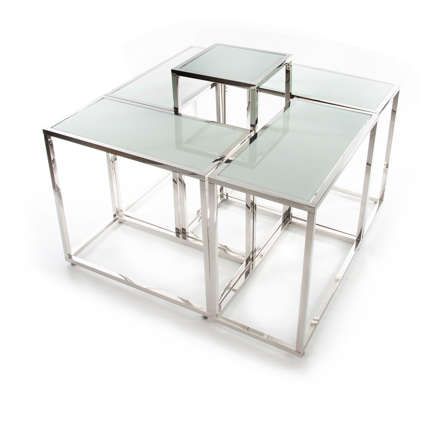 Square Glass Table Square Glass Table, Frame Colour: Chrome