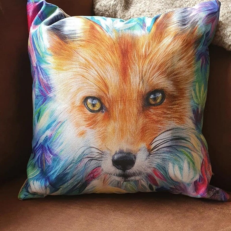 Faux Suede Fox Cushion