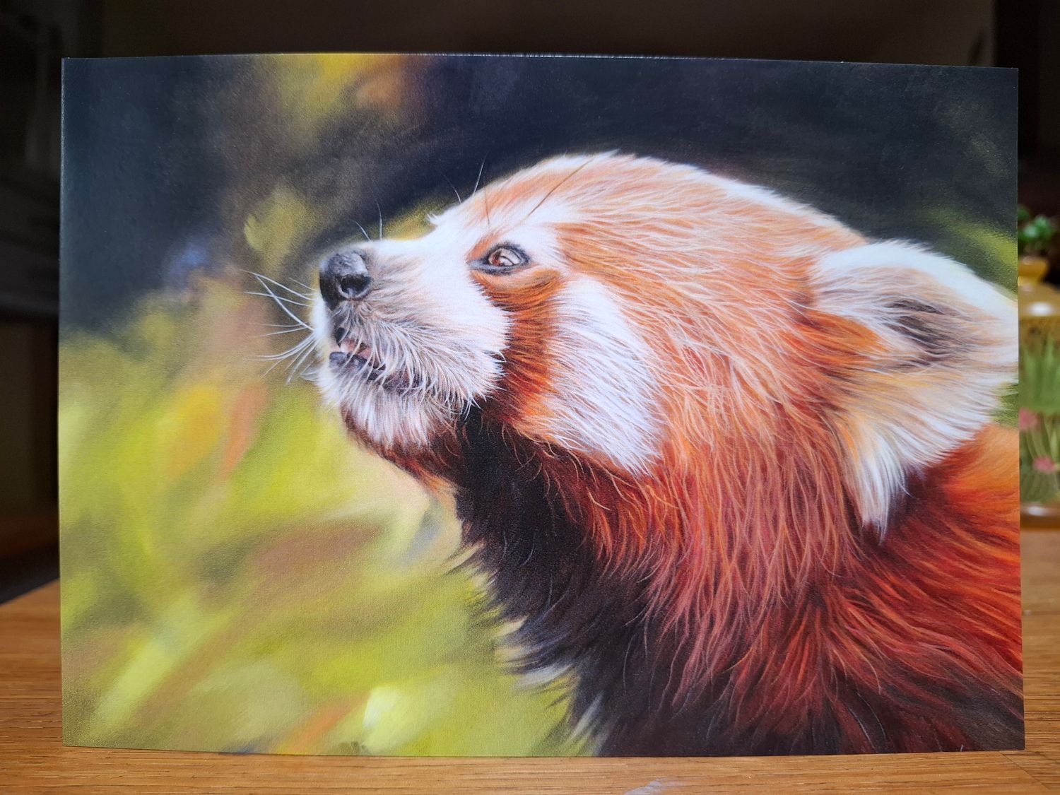 After the Rain (Red Panda), Landscape,  Rectangle Greetings Card