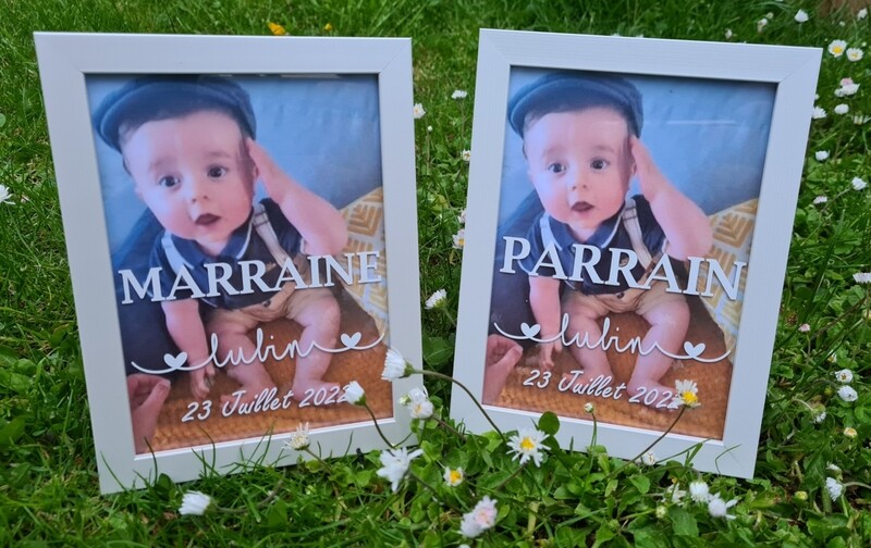 Cadre parrain/marraine avec photo