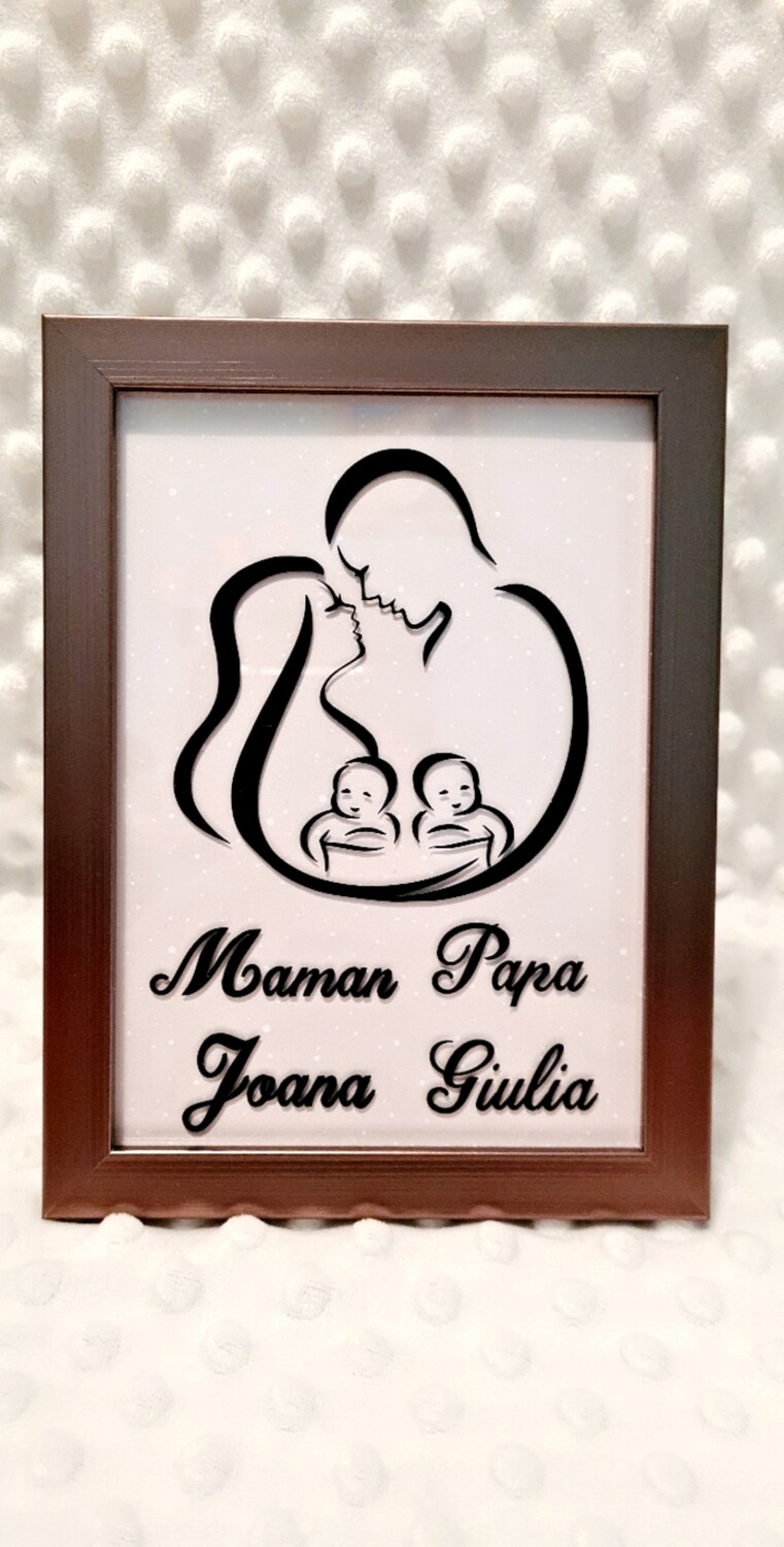 Cadre silhouette famille