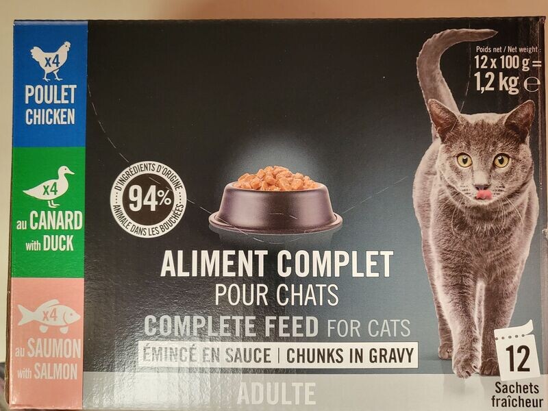 EMINCE EN SAUCE POUR CHAT X12 DE 100G
