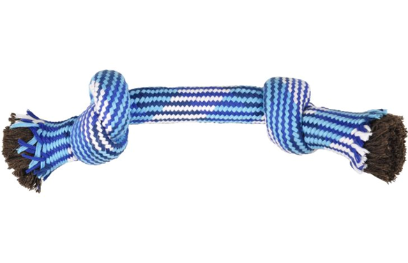 CORDE 2 NOEUDS BLEU/ BLANC XXL 53CM